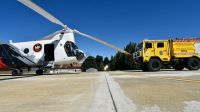 El helicóptero canadiense para incendios forestales no operará desde Bariloche