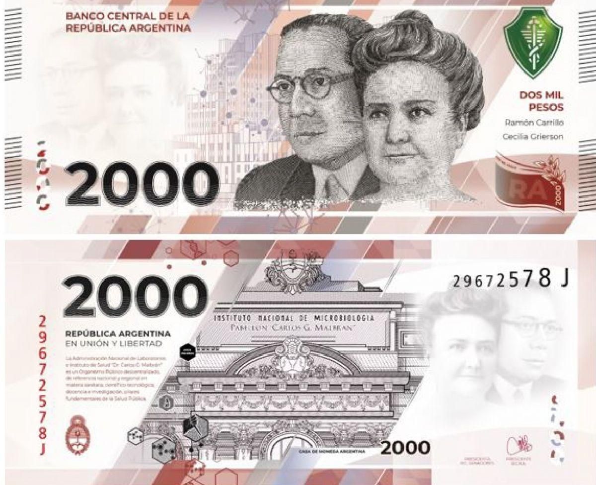 Comienza a circular el nuevo billete de 2.000 pesos